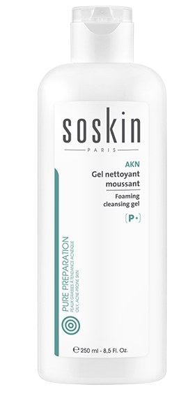 ცხიმიანი აკნოზური კანის დასაბანი ქაფი - სოსკინი / AKN Foaming cleansing gel - SOSKIN
