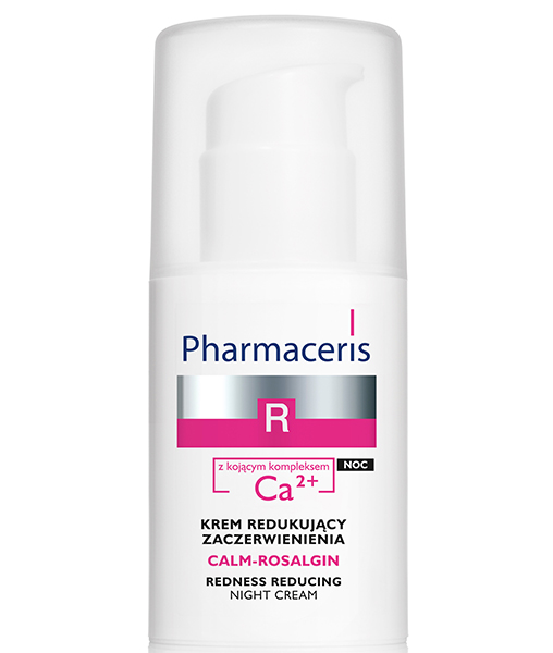 სიწითლის საწინააღმდეგო  ღამის დამამშვიდებელი  კრემი Ca2 + კომპლექსით - ფარმაცერისი / CALM-ROSALGIN - Pharmaceris
